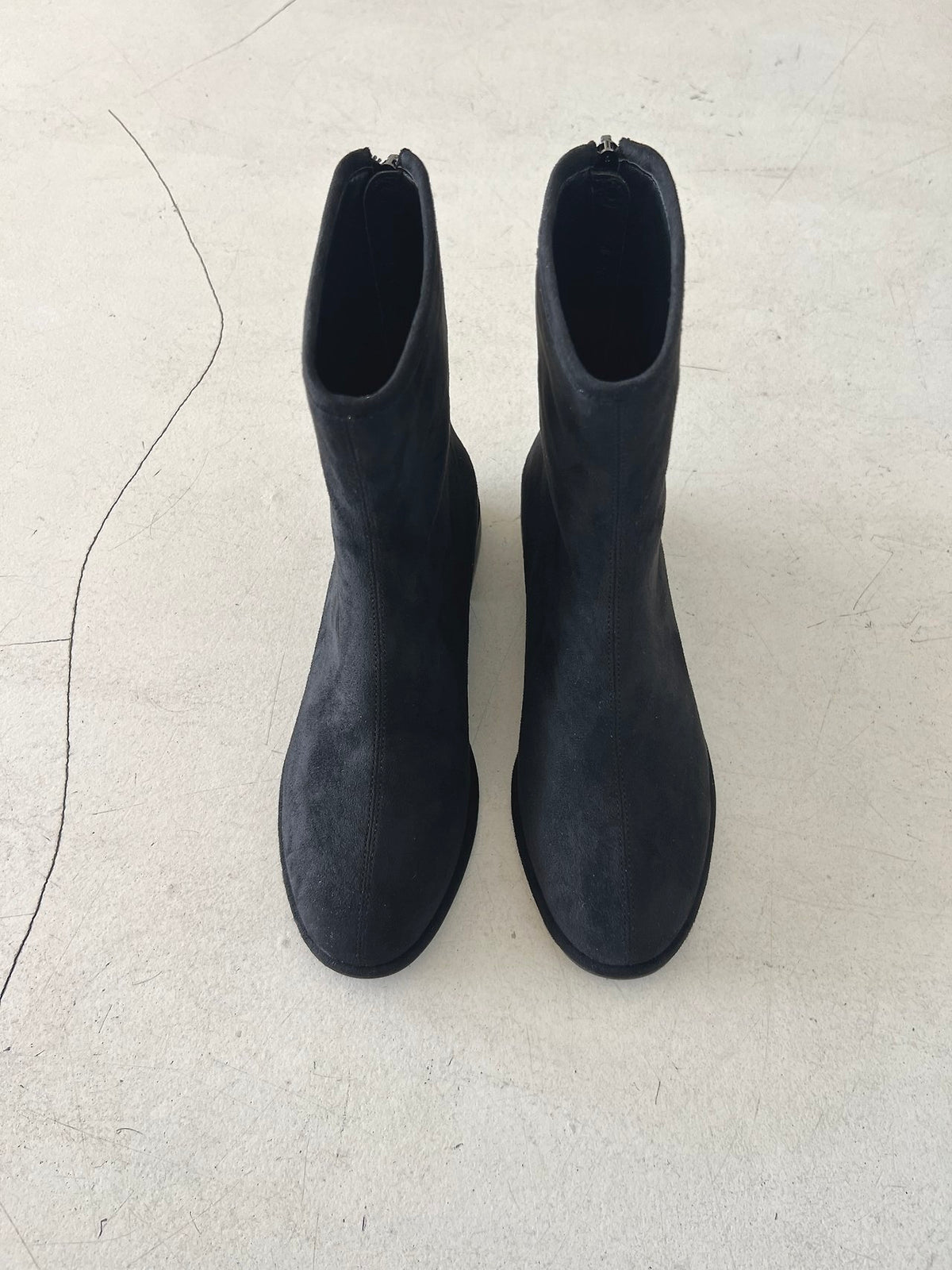 Suede Back-Zip Mid Boots-3col