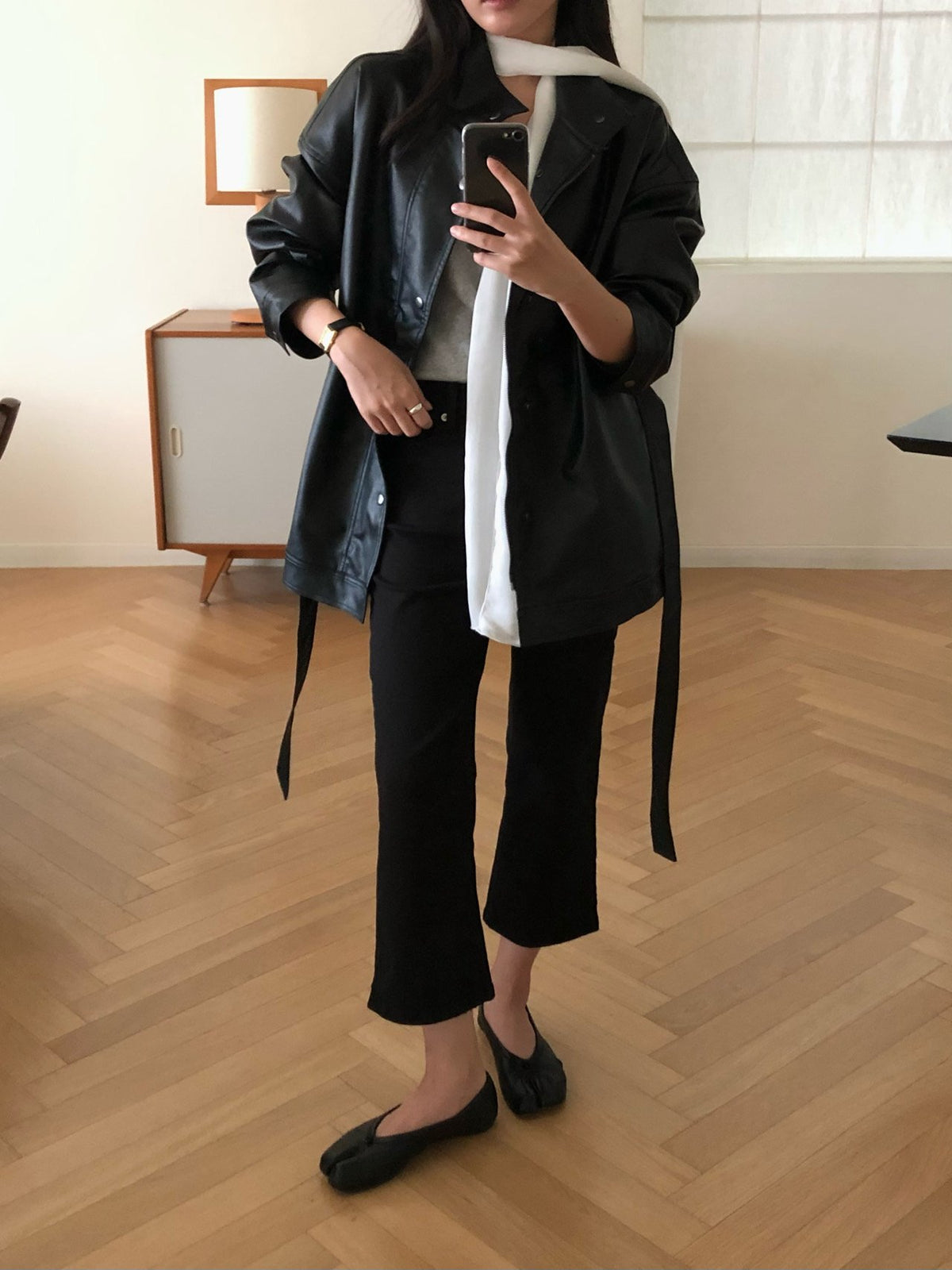 paris half leather jacket