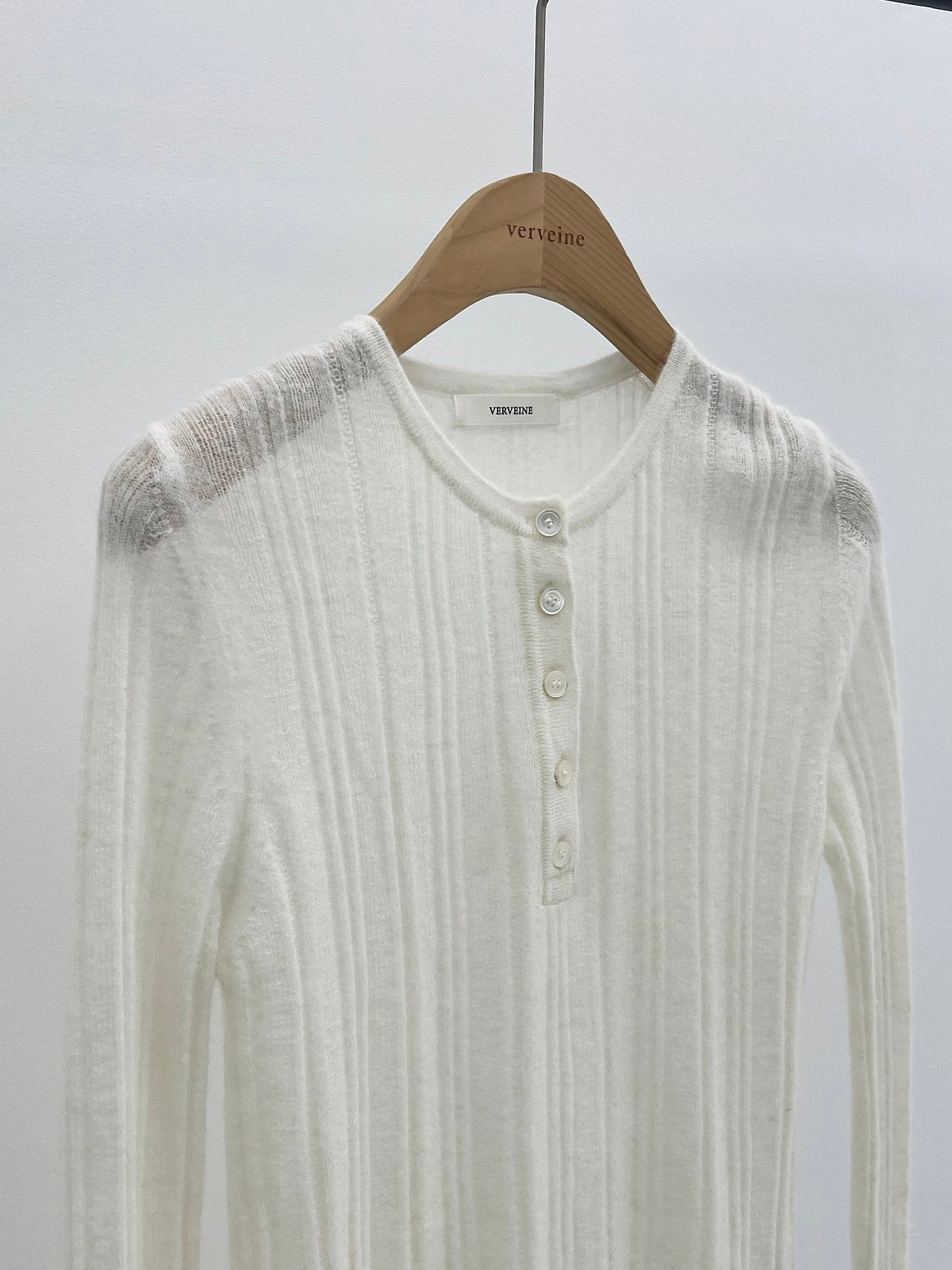 Merci alpaca henley neck knit-3col