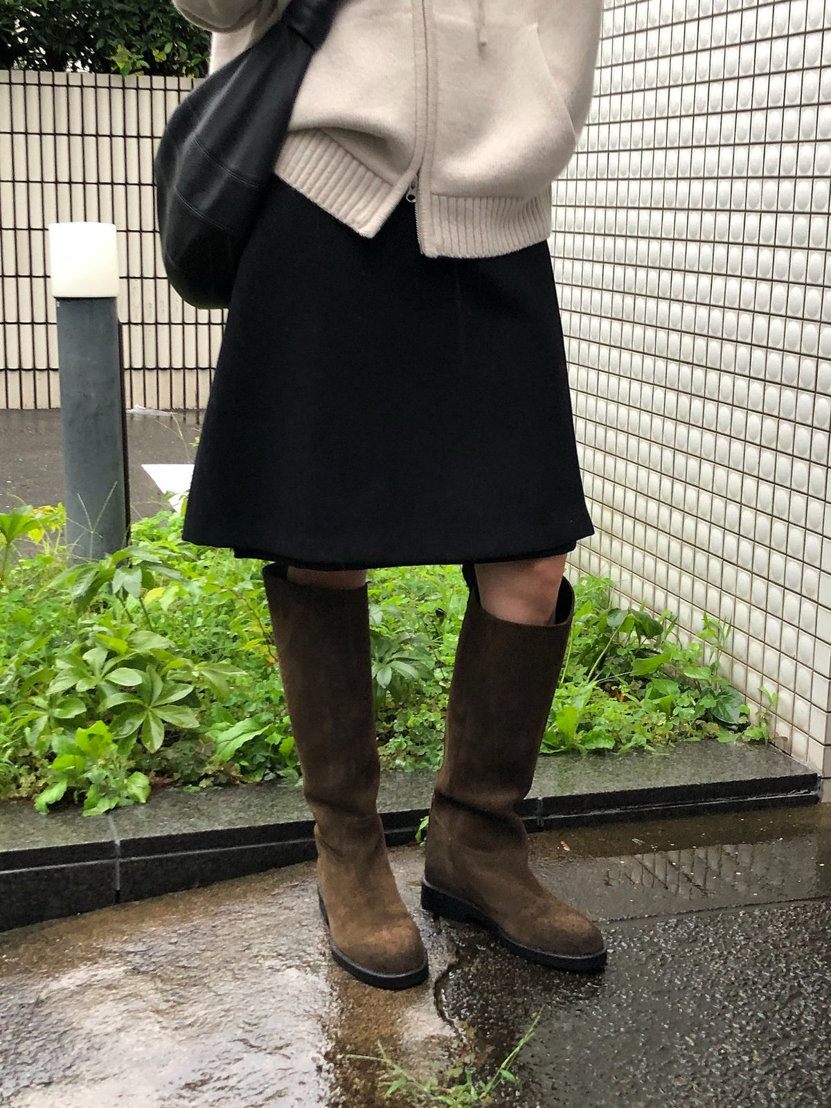 riena wool wrap skirt-2col