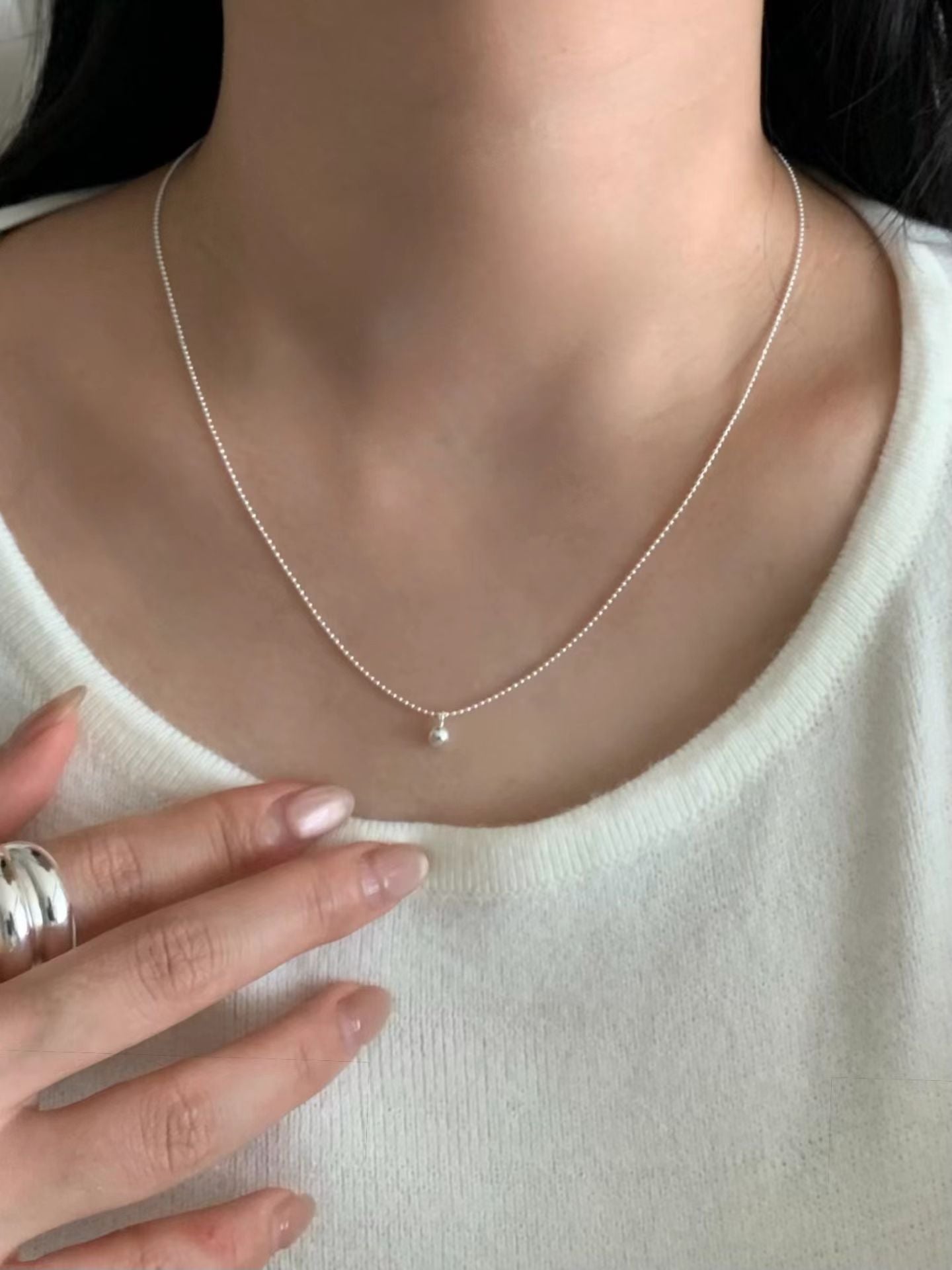Mini Silver Ball Necklace
