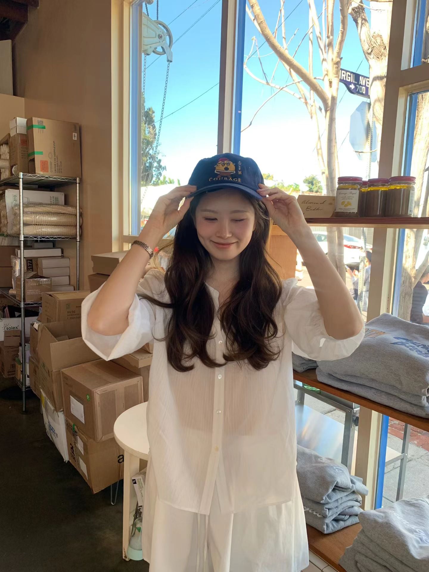 Ounce blanc pintuck blouse-2col