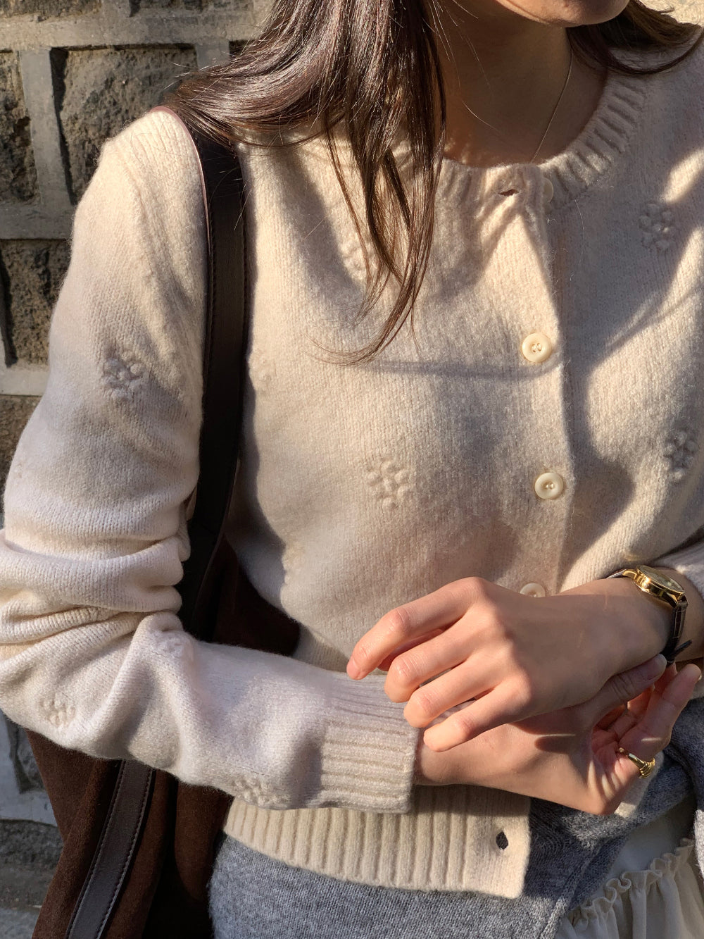 Bubble flower cardigan-2col