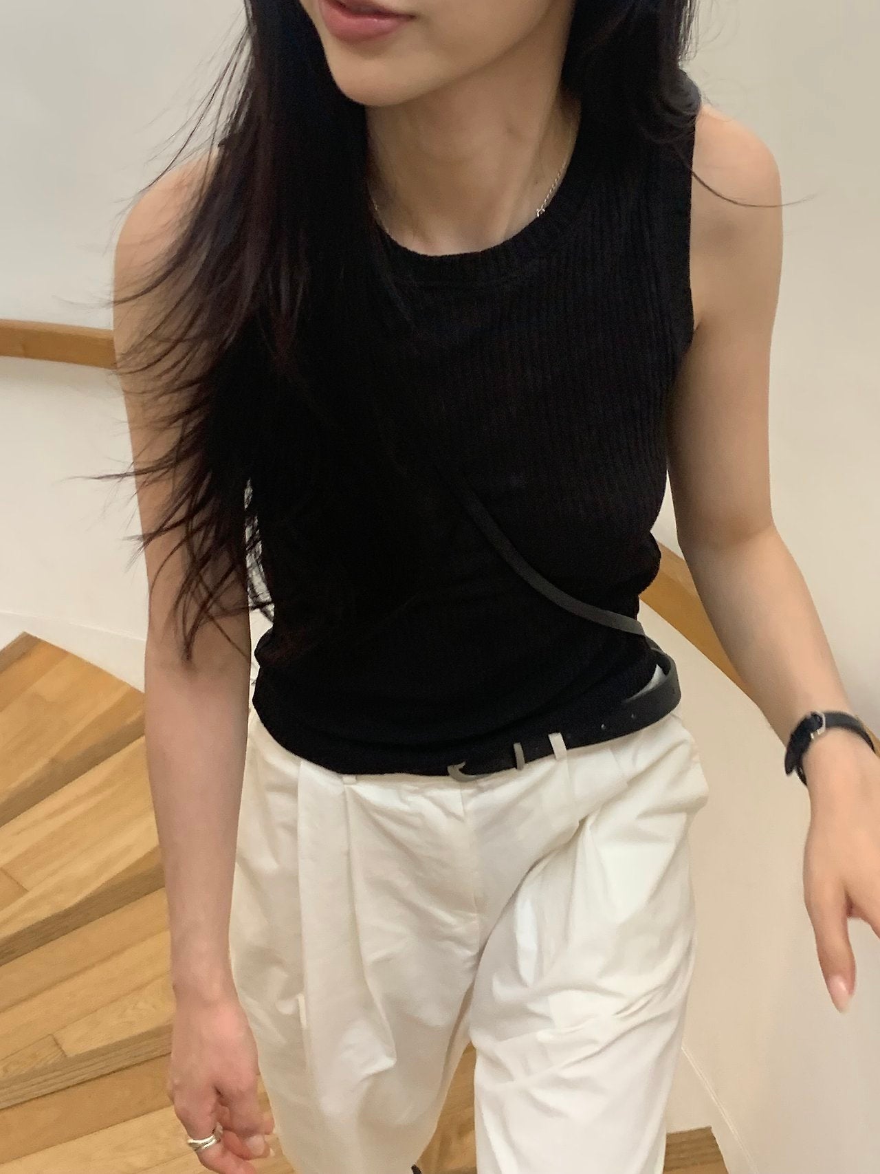 Maison rib sleeveless-3col