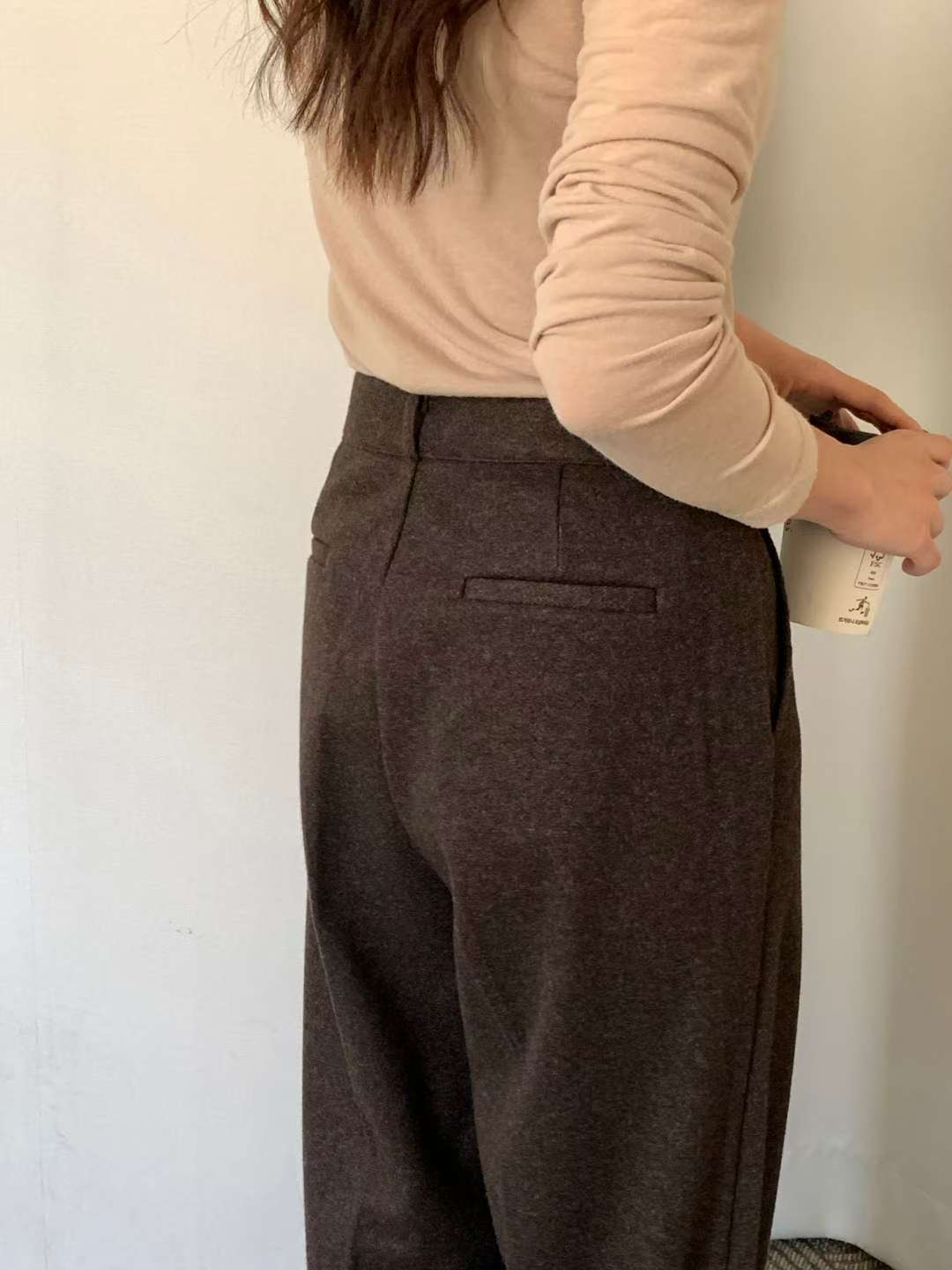 wool semi-wide slacks-3col/ショート丈あり