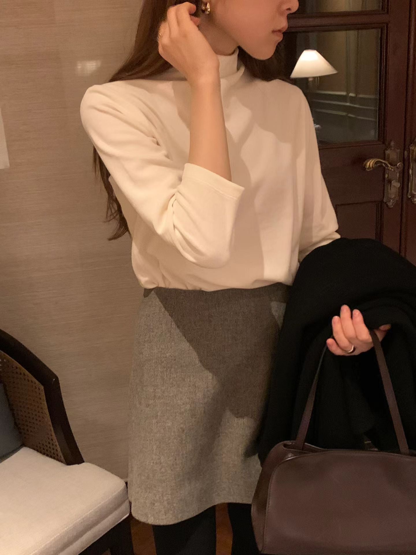 Ounce wool mini skirt-3col