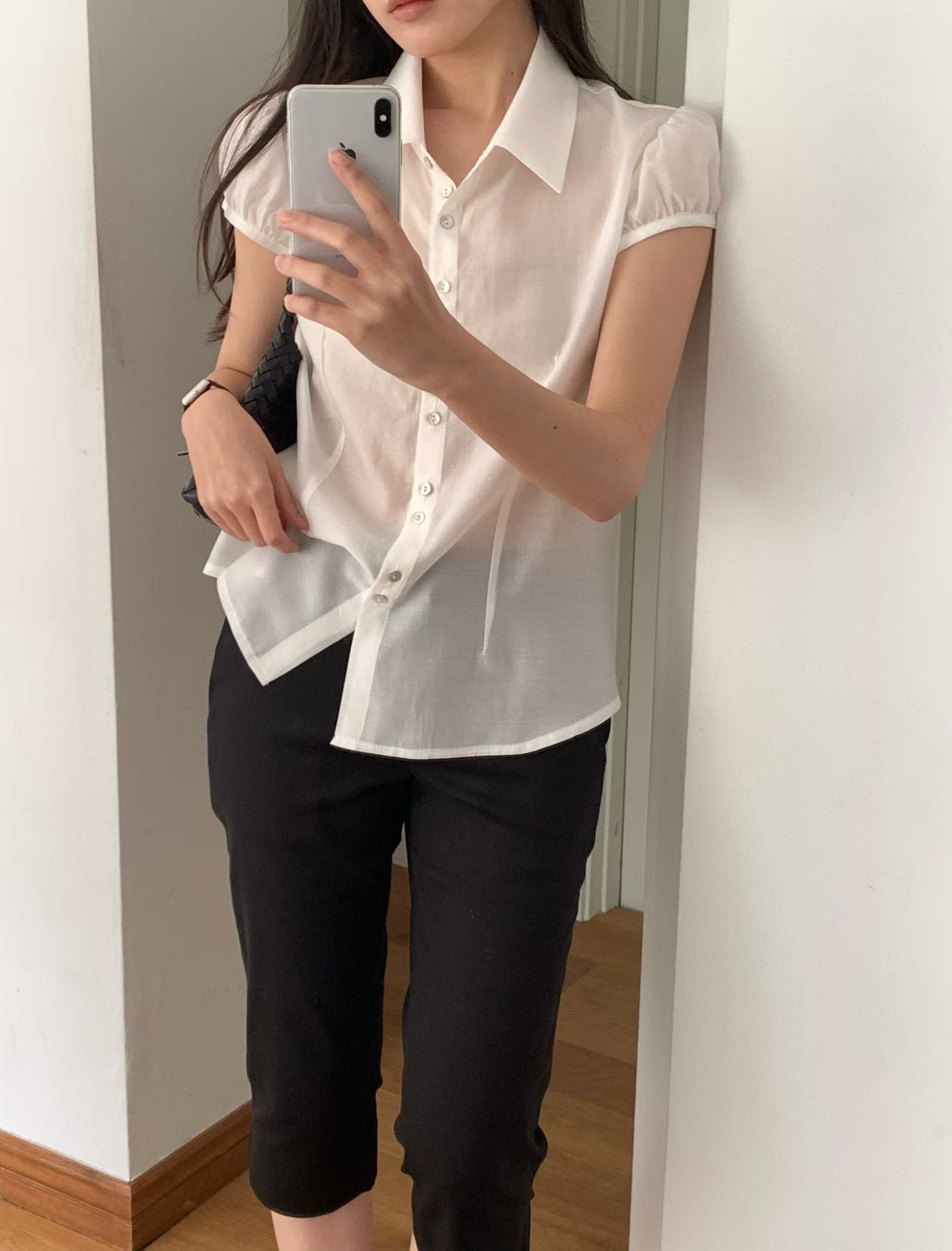 niel two button blouse-2col