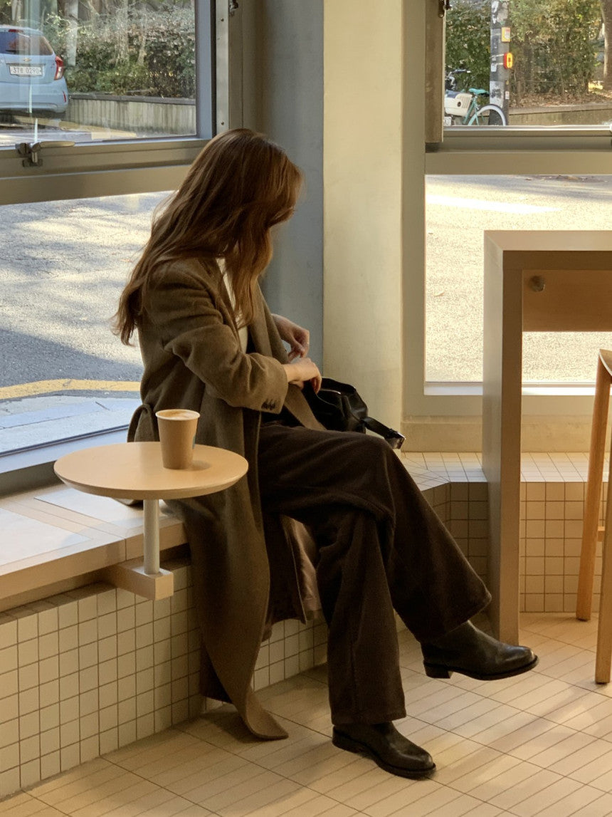 Rie corduroy straight pants-2col