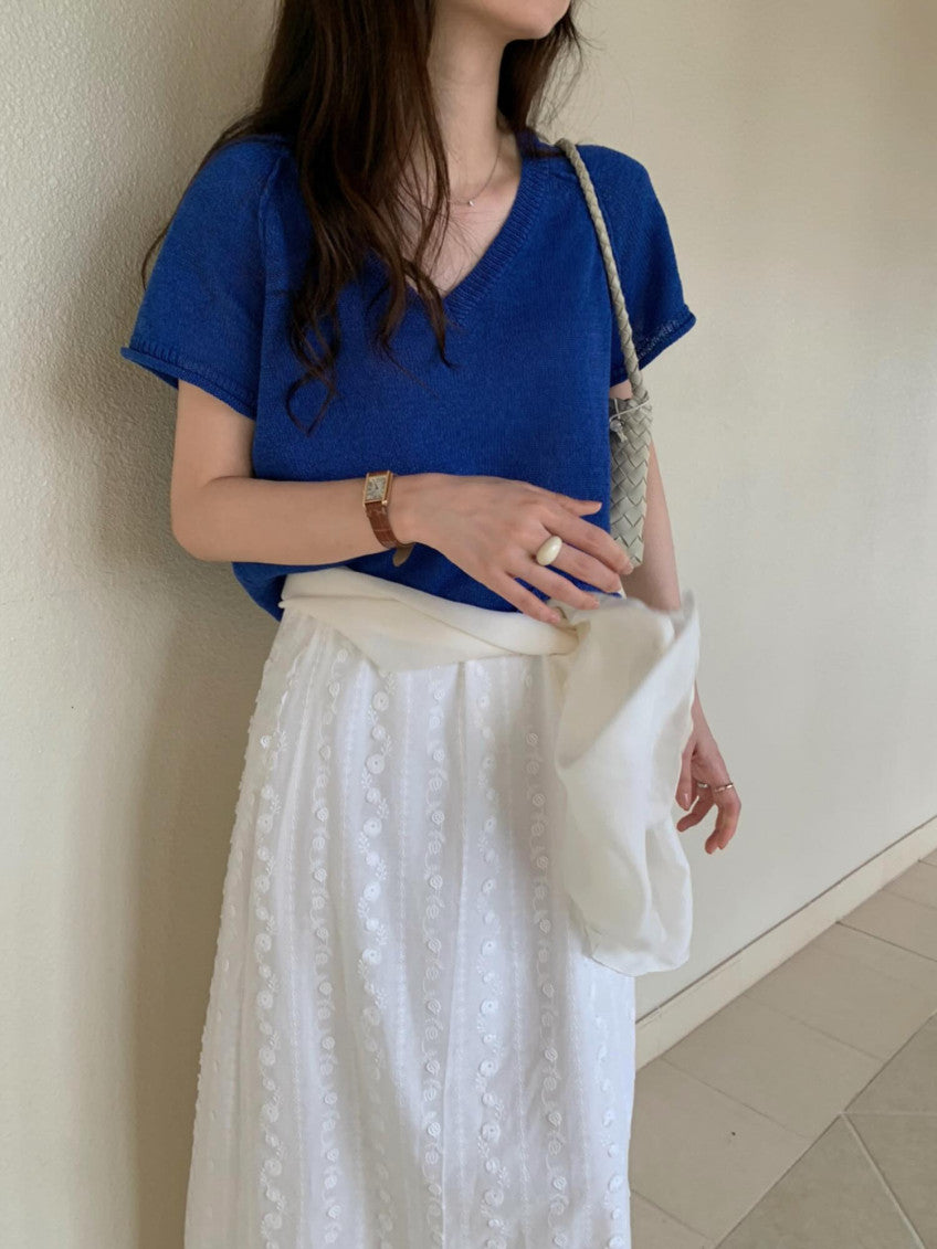 hanji v neck knit-3col
