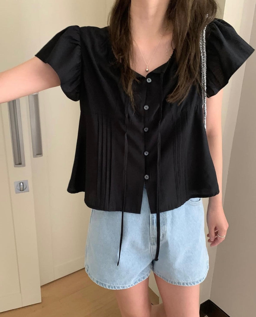 Aloha string blouse-2col