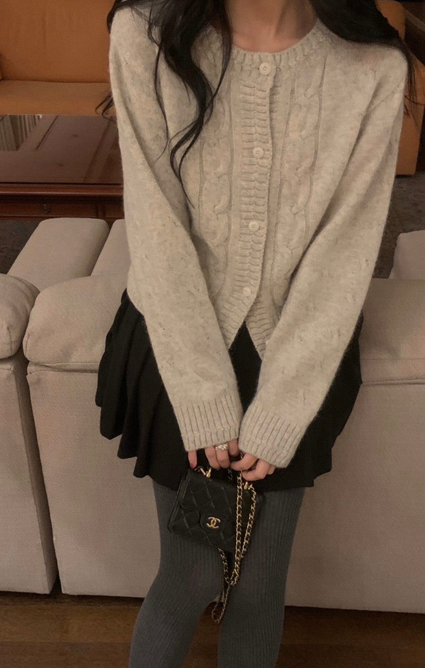 running baby alpaca cardigan-4col