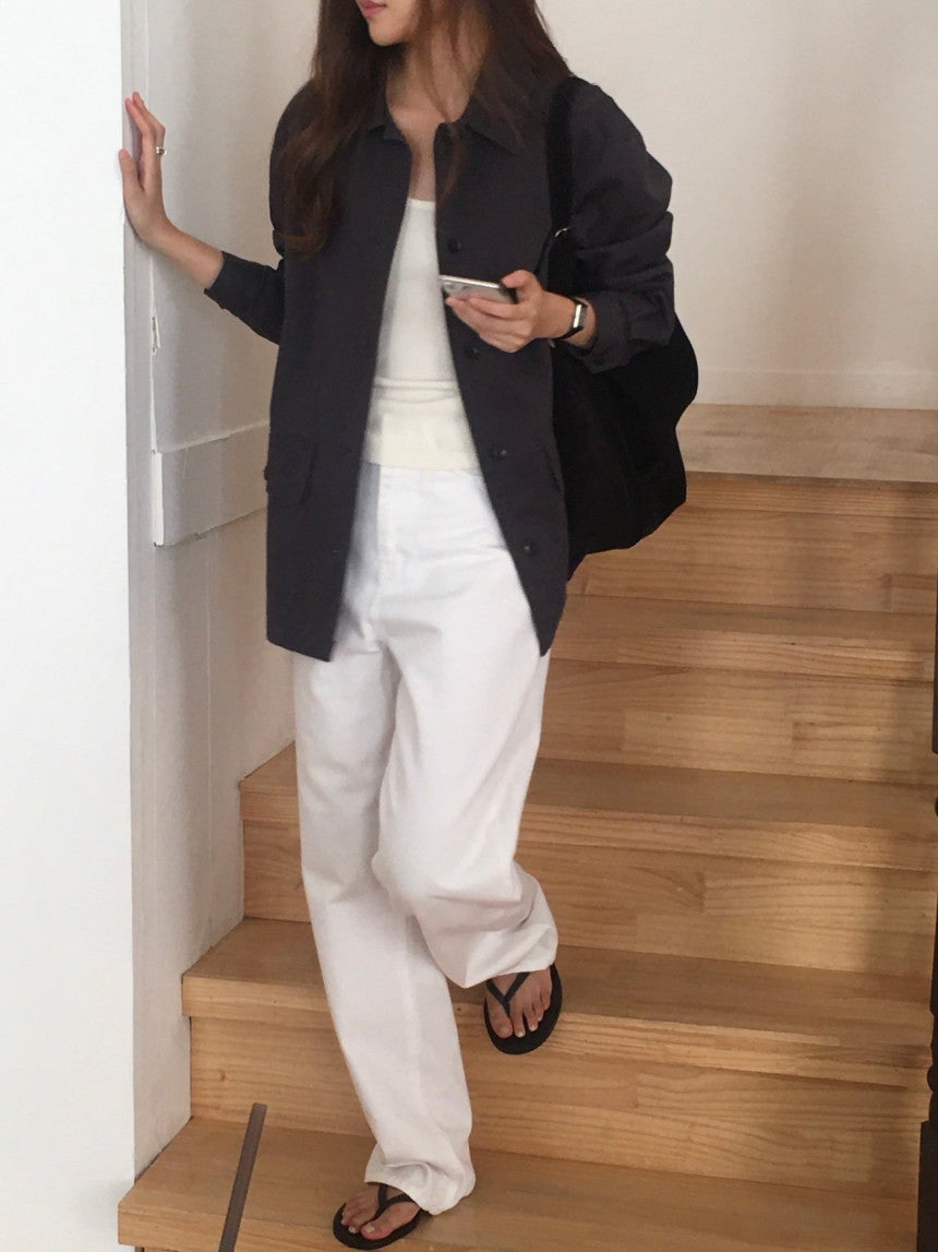 Glebe cotton bomber jacket-2col
