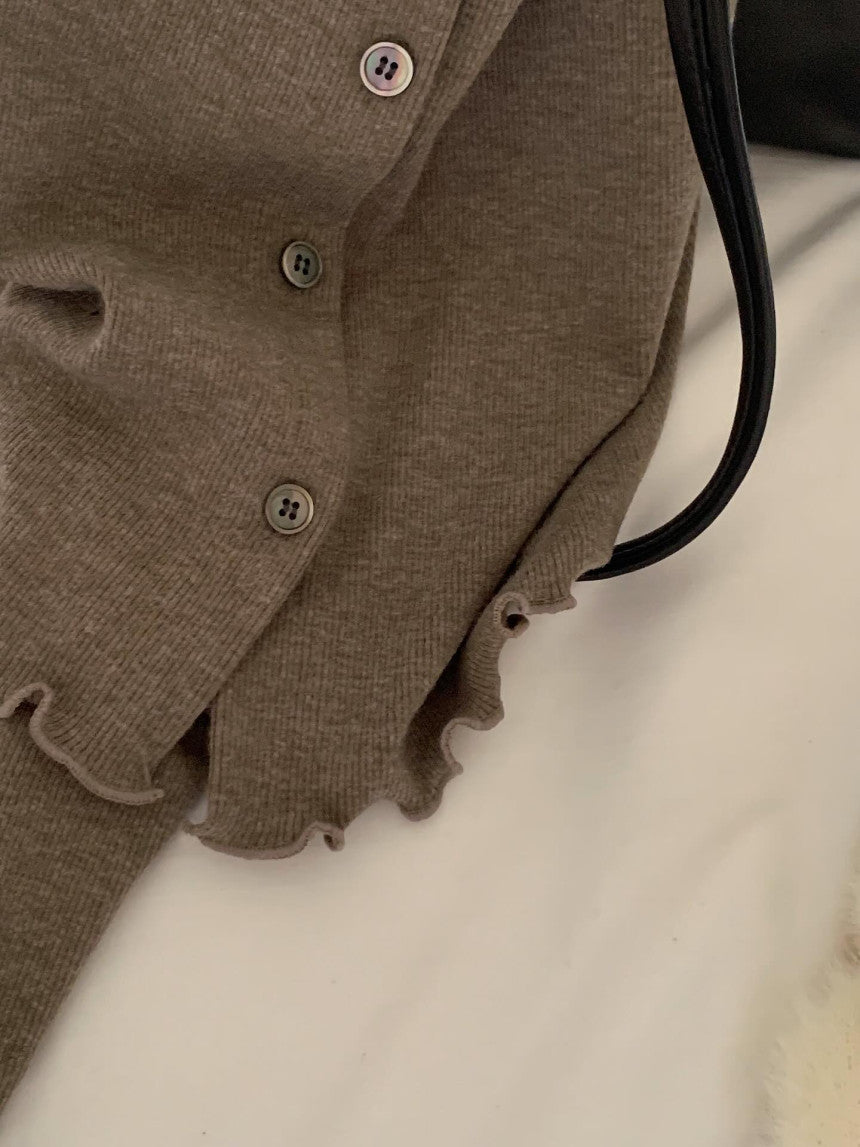 liter moss wool frill cardigan-3col