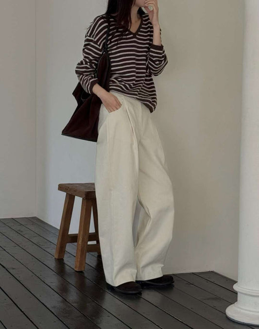 cotton return pants-3col