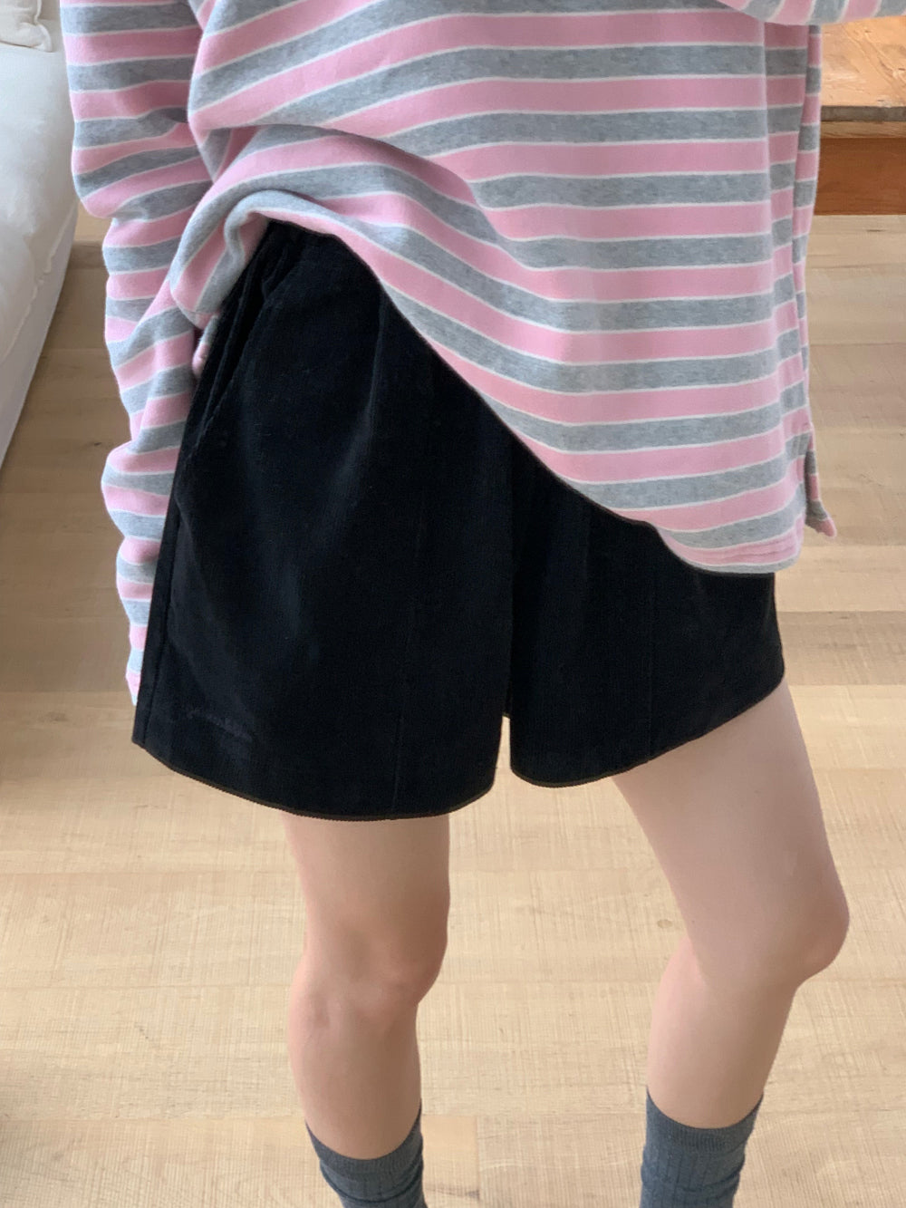 swan corduroy shorts-2col