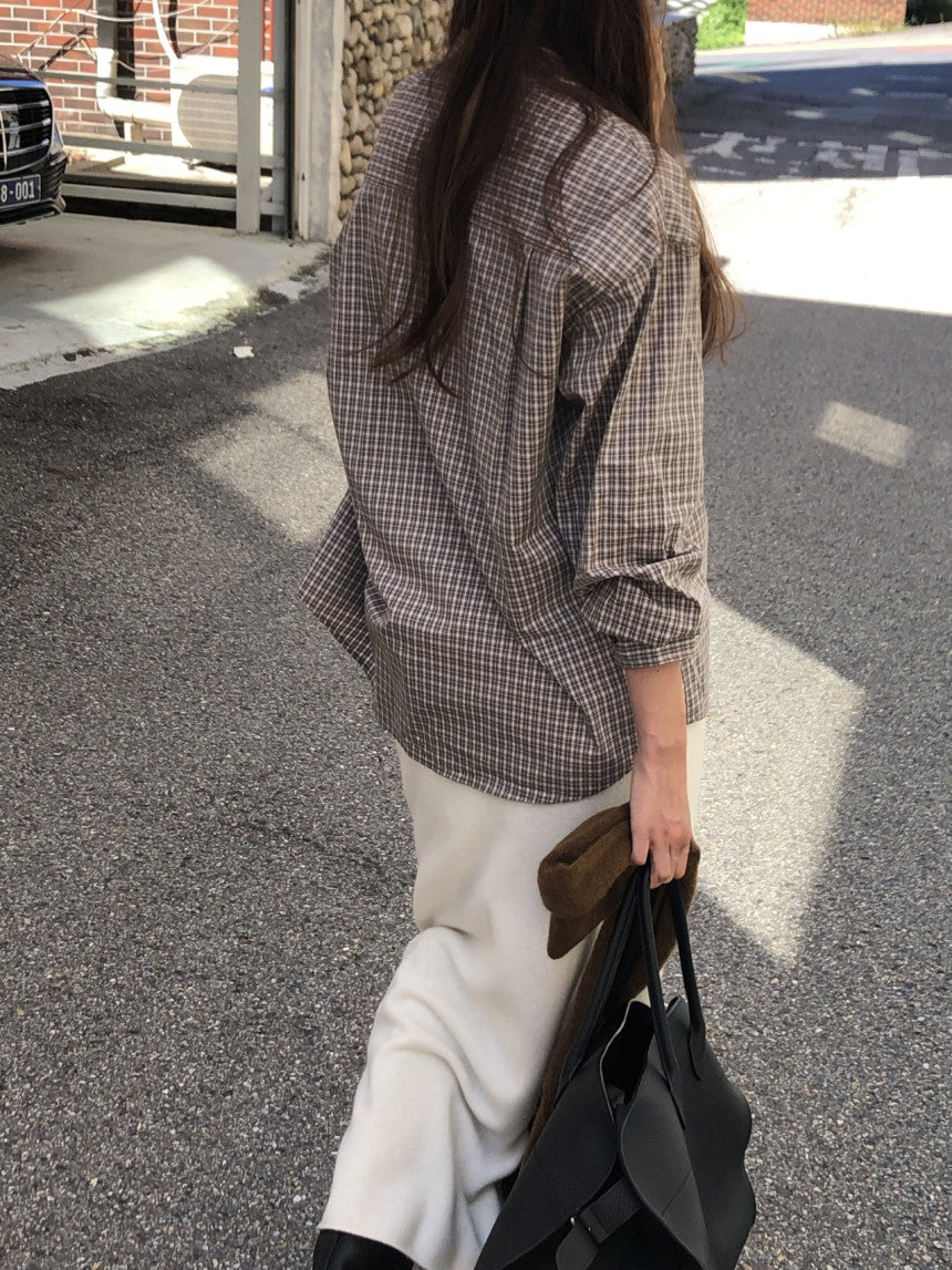 Velour pitch check shirt-2col