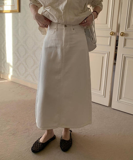 soft denim skirt-2col