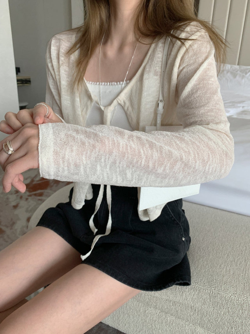 see-through strap cardigan-3col