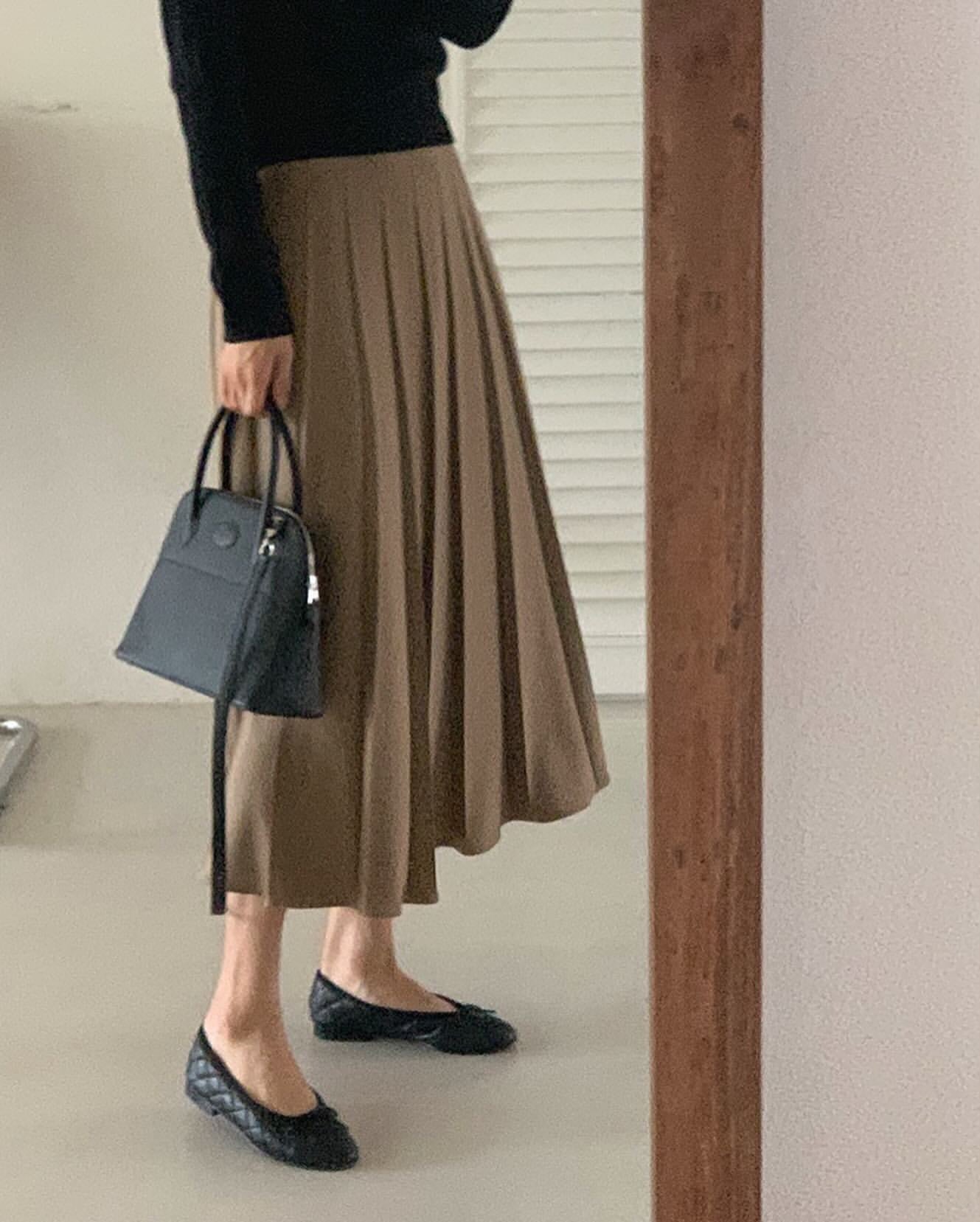liter kkamiyu pleats skirt-2col
