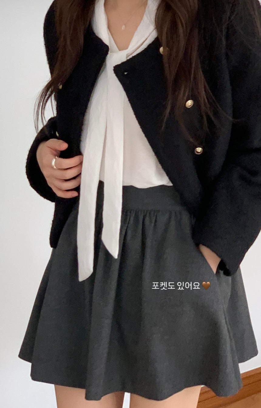 Wool relly skirt-2col