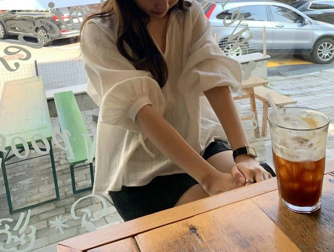 Ounce peach frill blouse