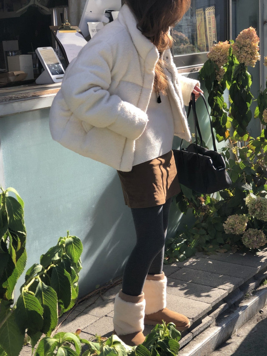 Bigben alpaca tweed duckdown short padding-2col