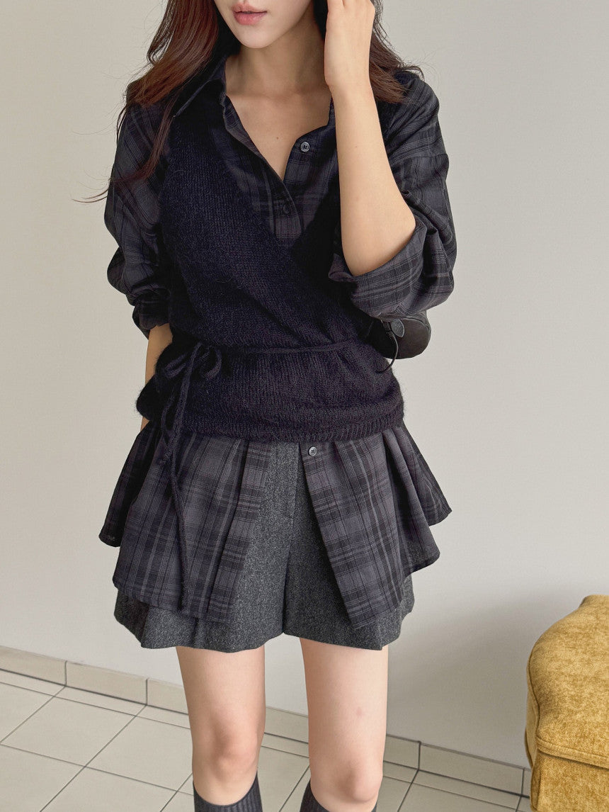 Wrap alpaca vest-2col