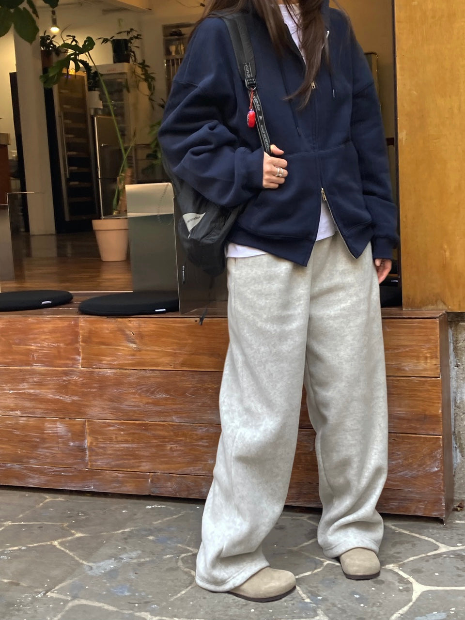 two-way fleece pants-2col