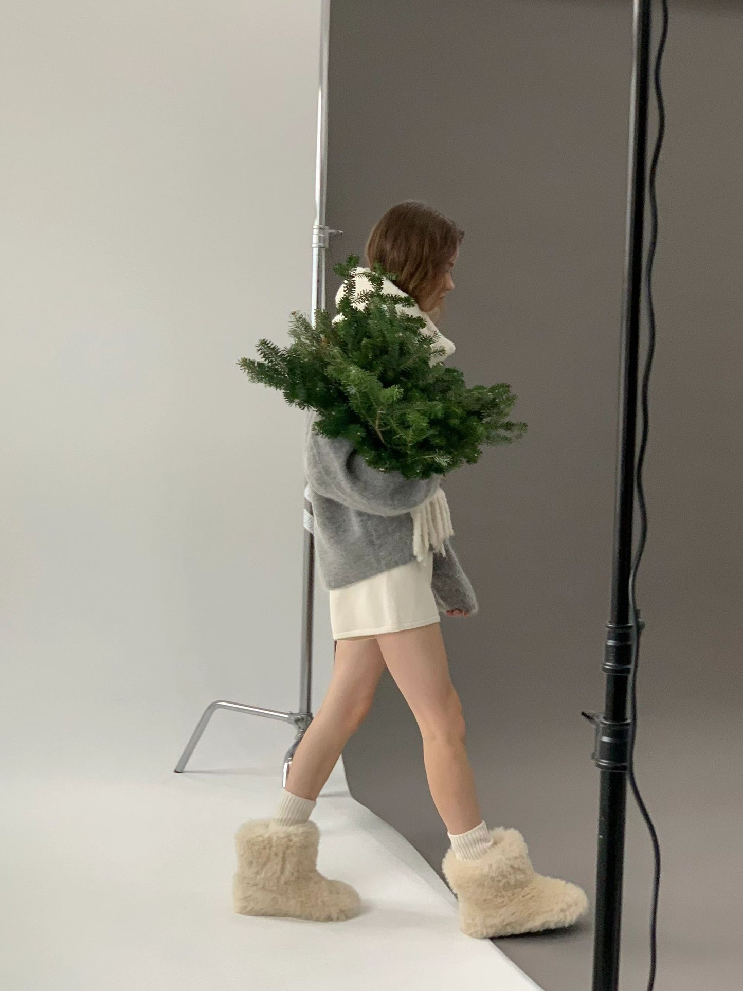 Ounce alpaca volume wholega cardigan-2col