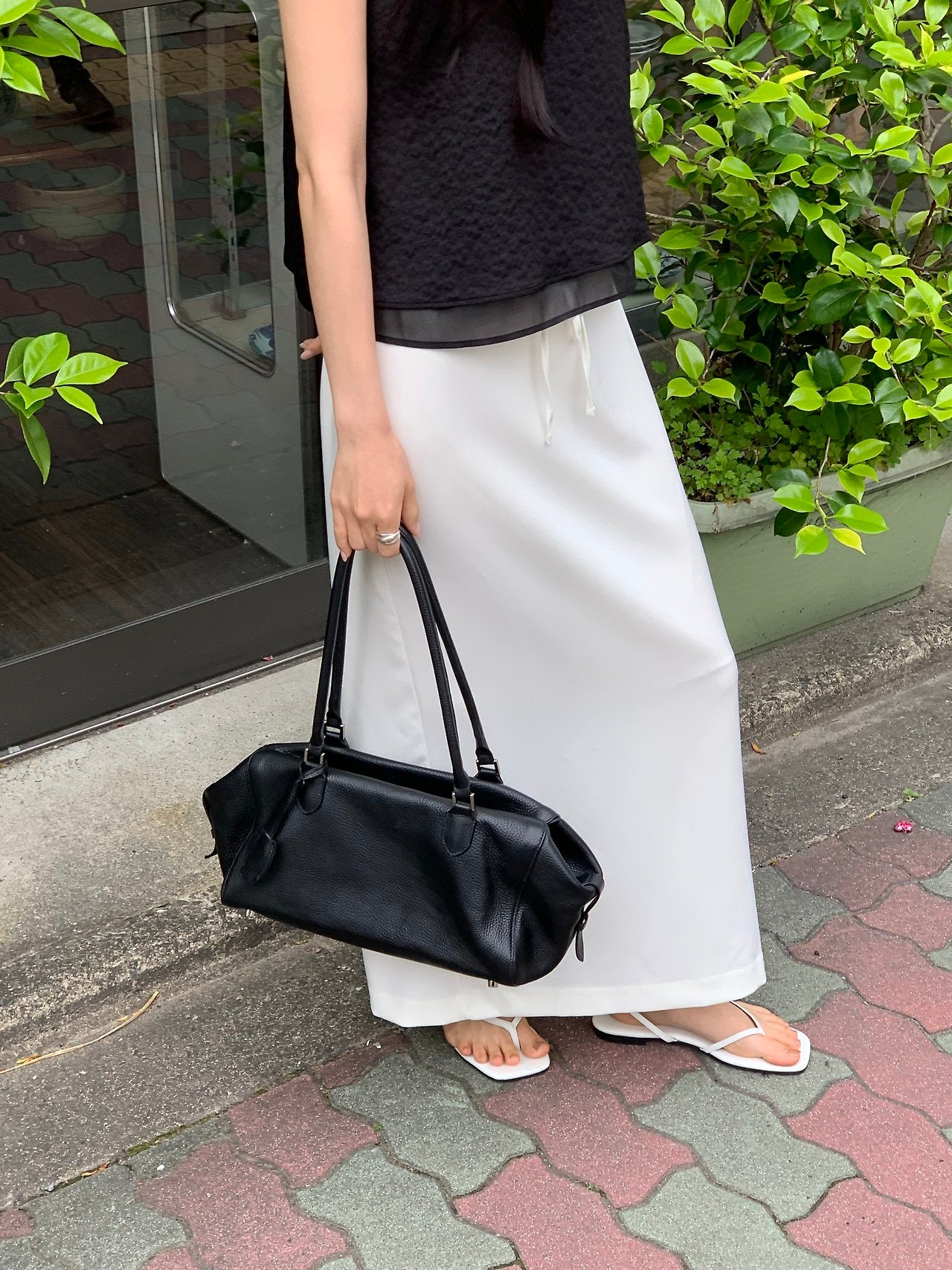 Usual silky skirt-2col