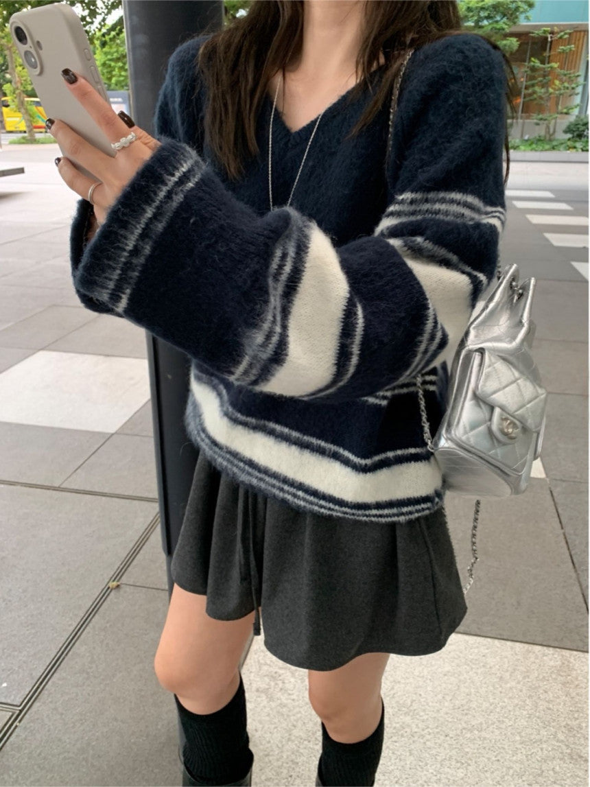 multi-v brush knit-2col