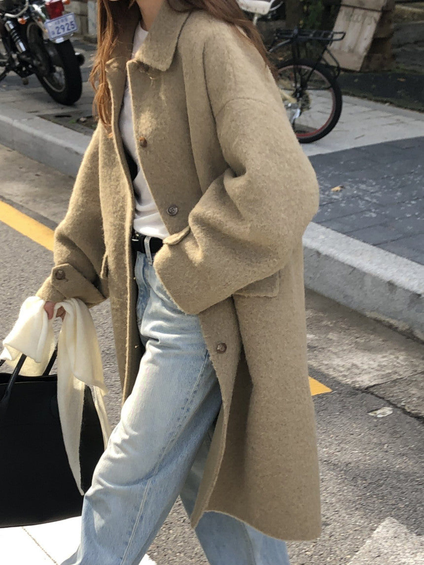 Lea alpaca handmade coat-2col