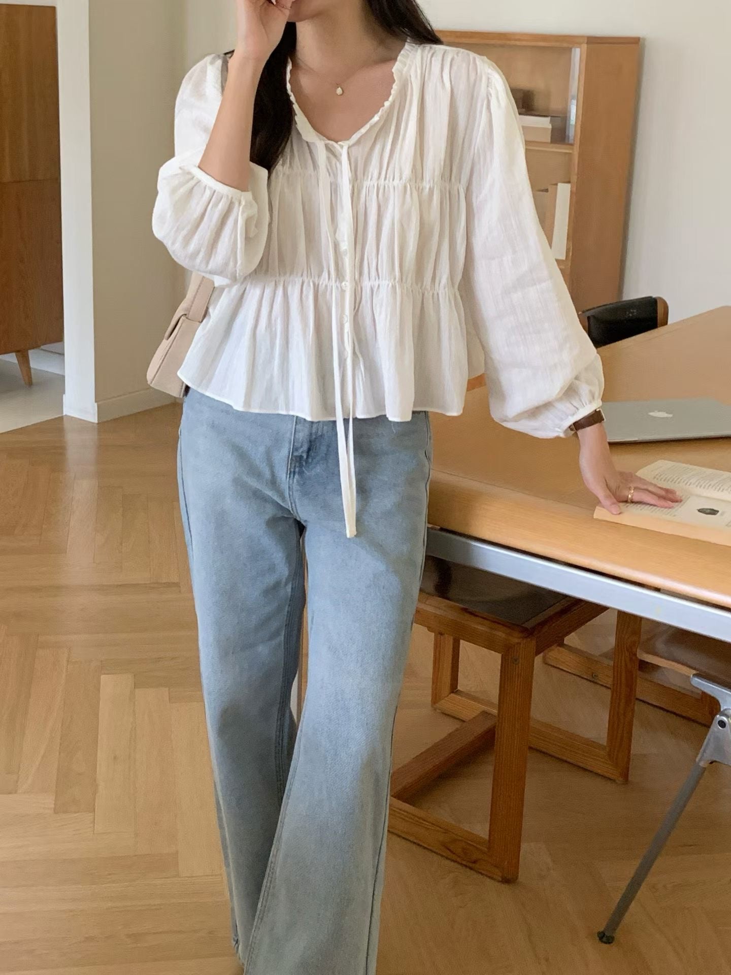sorbet frill blouse-2col