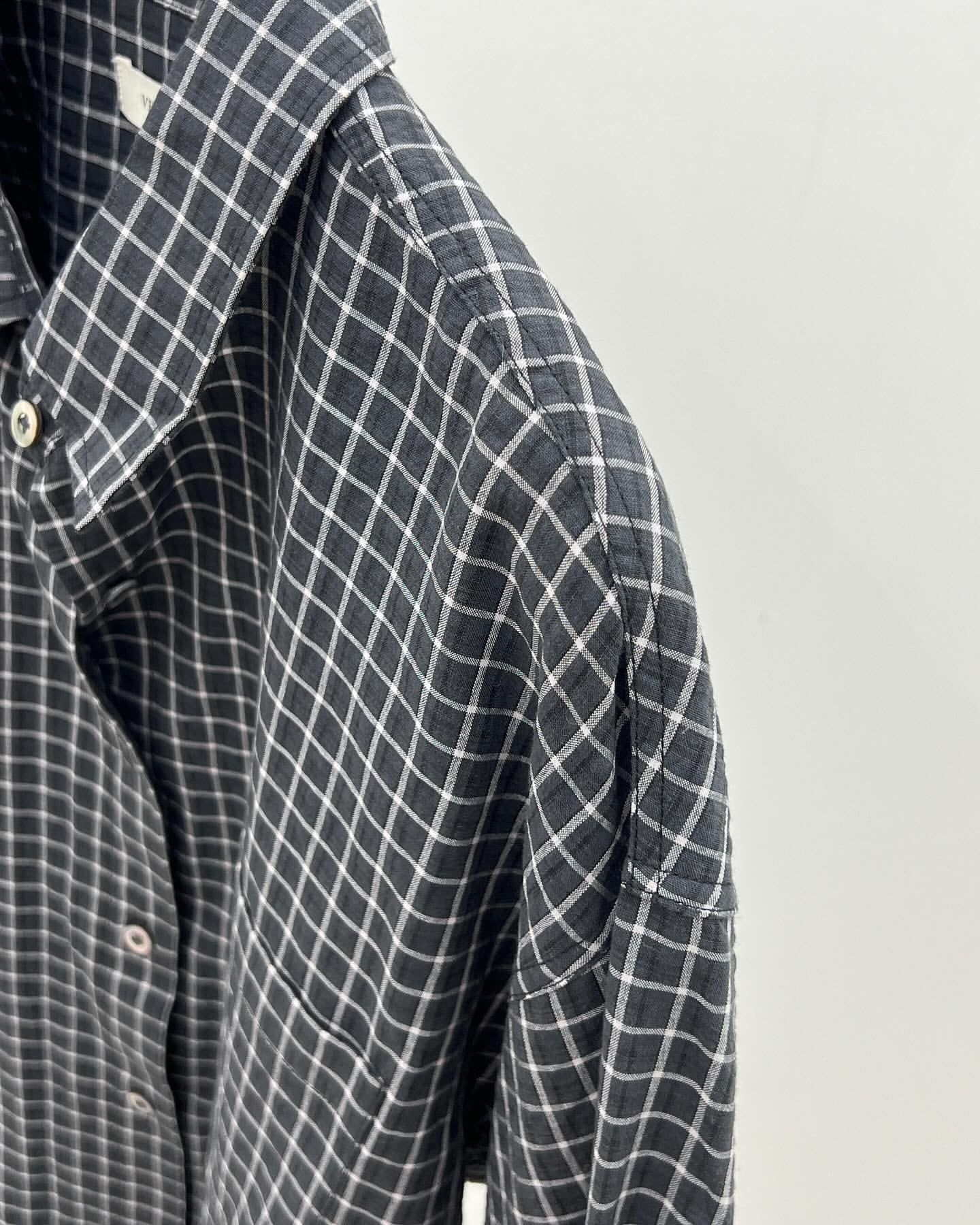 Oxford cotton check shirt-2col