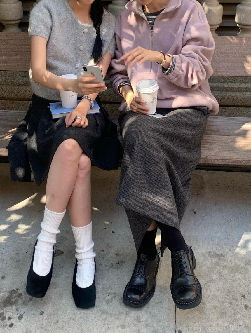 Want alpaca half cardigan-4col