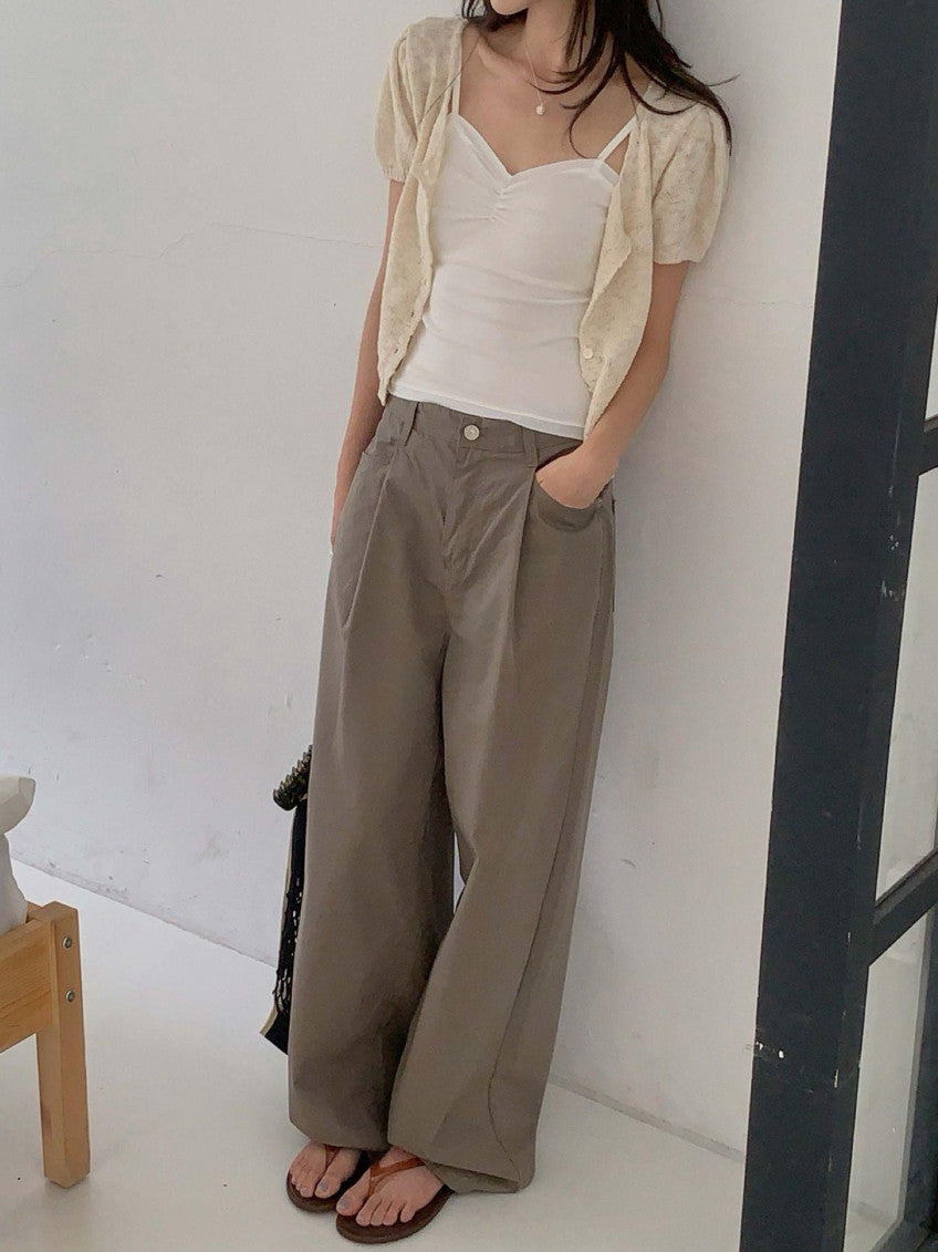 pintuck wide pants-3col