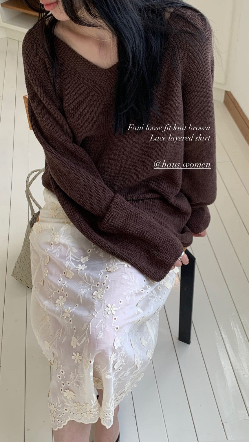 cream即納 Haus fani loose fit knit-3col