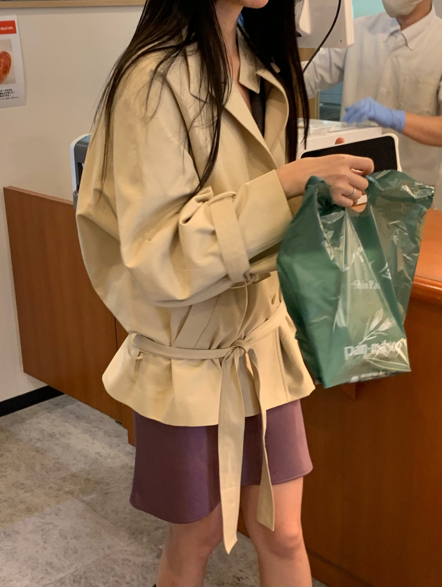low-belted trench coat-2col