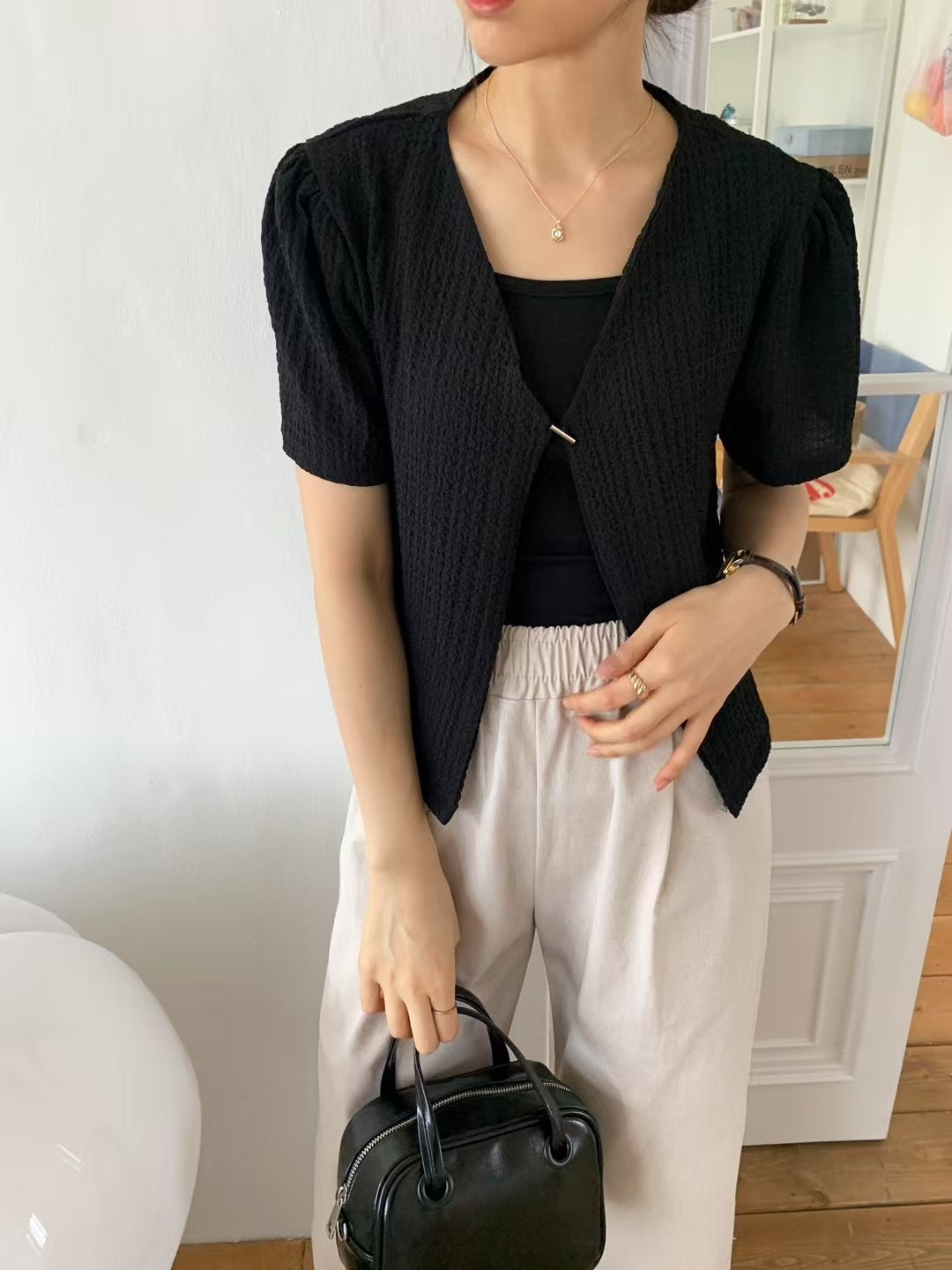 Twi bubble cardigan-4col