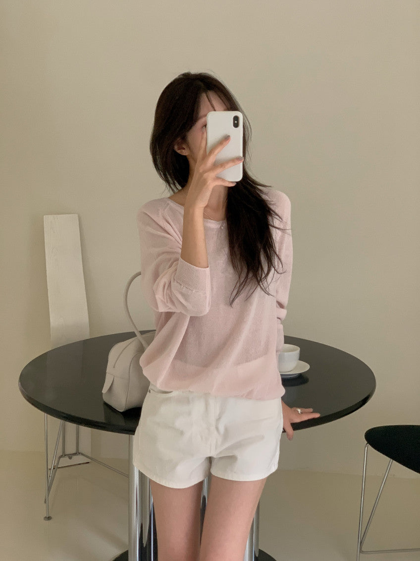 u-neck knit-4col