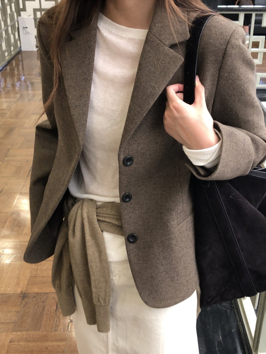 Montaigne wool short jacket-3col