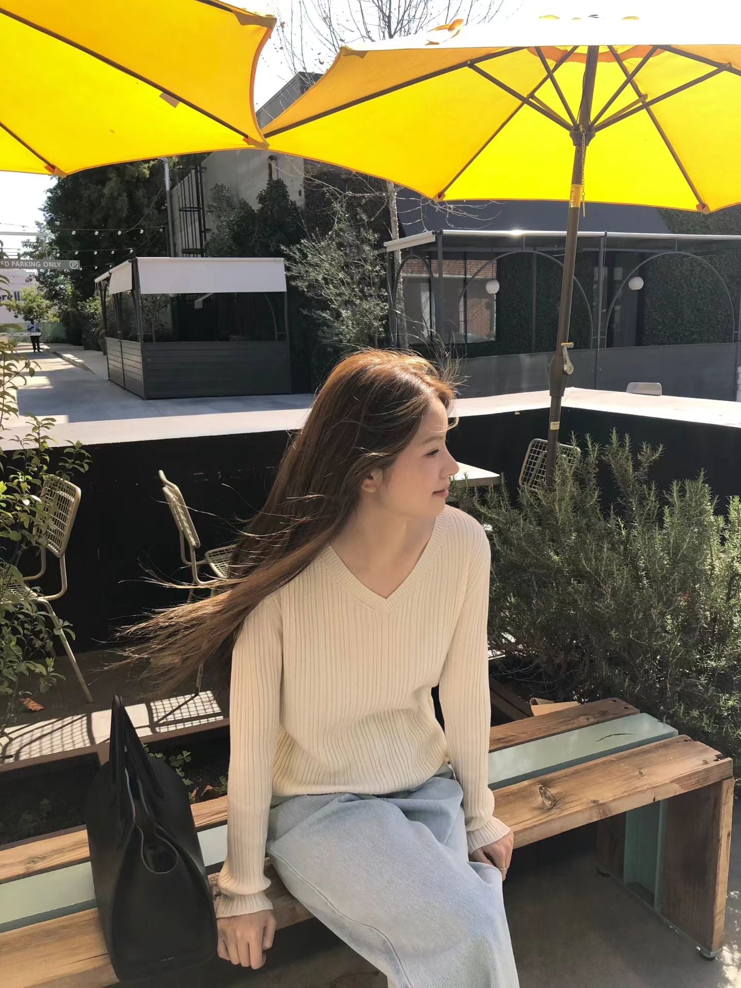 Ounce v neck rib knit-3col