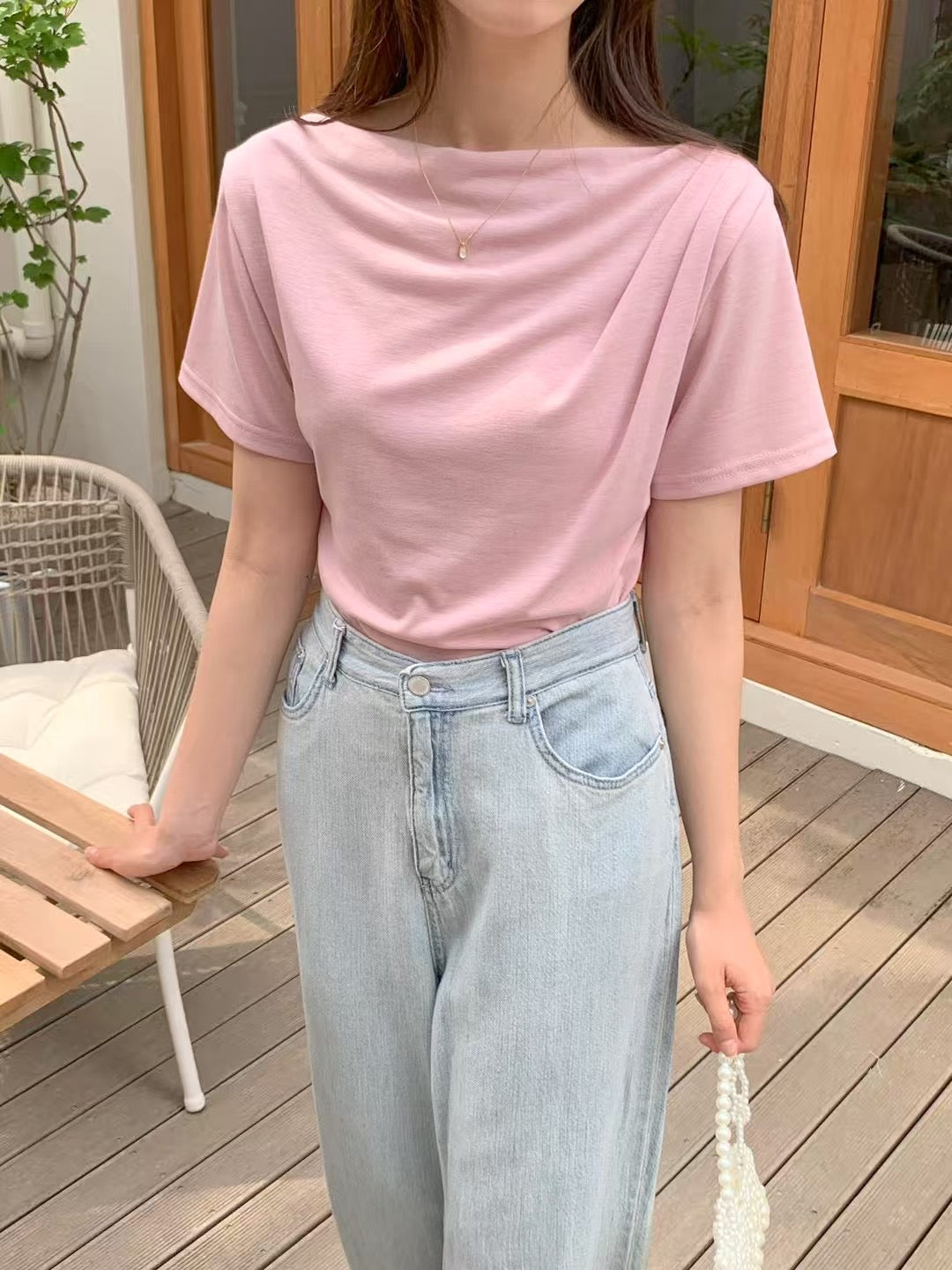 Summer jenny drape half T-5col
