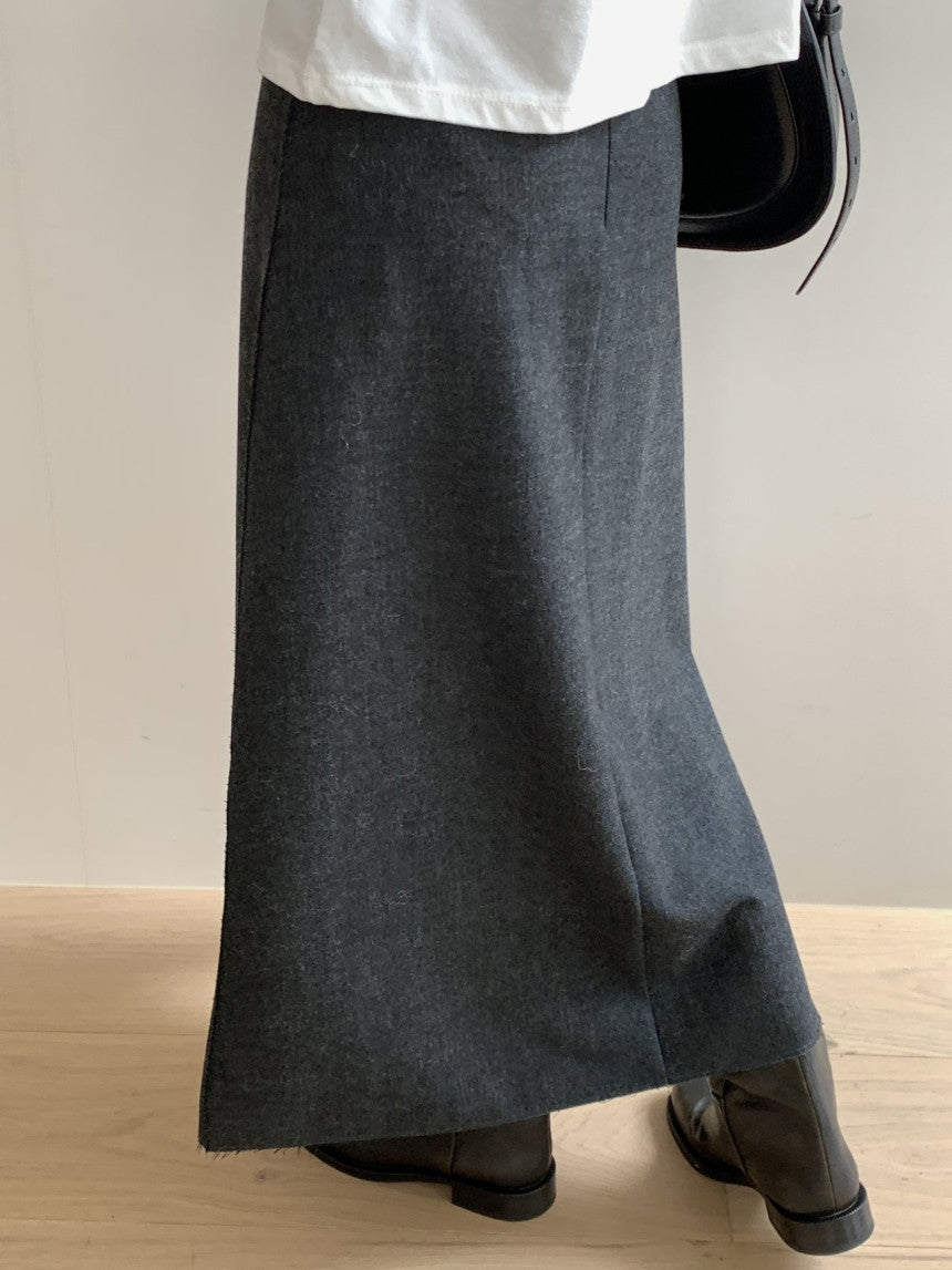 Mone wool flare skirt-2col