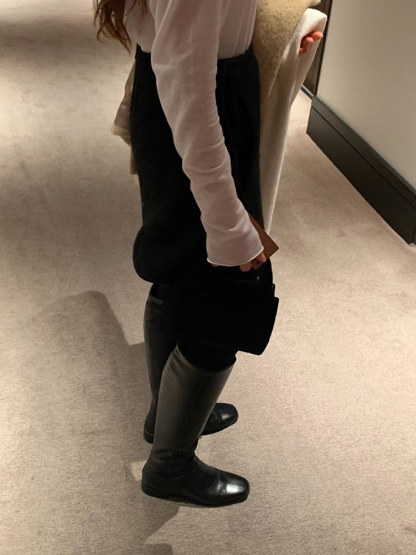 Ounce wool boucle mini skirt-2col