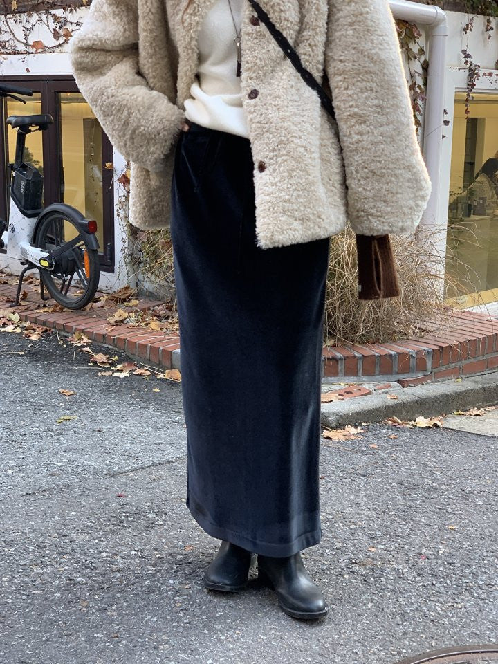 Viola string velvet h-line skirt