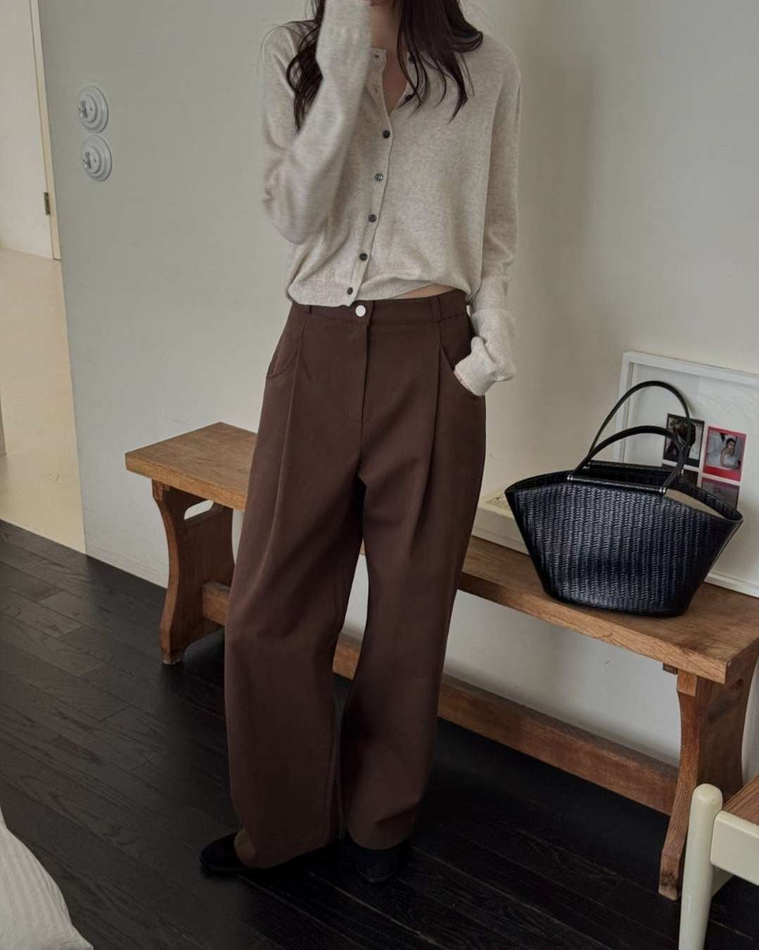 cotton return pants-3col