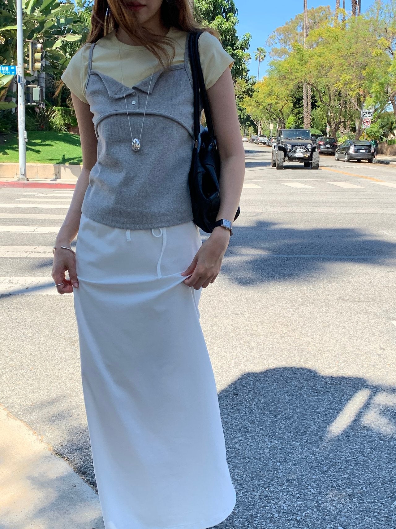 Nive henley strap sleeveless-4col