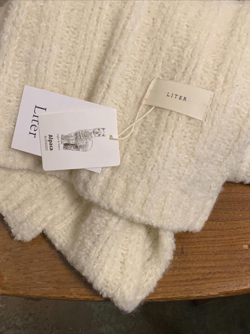 liter baby alpaca boucle muffler-3col