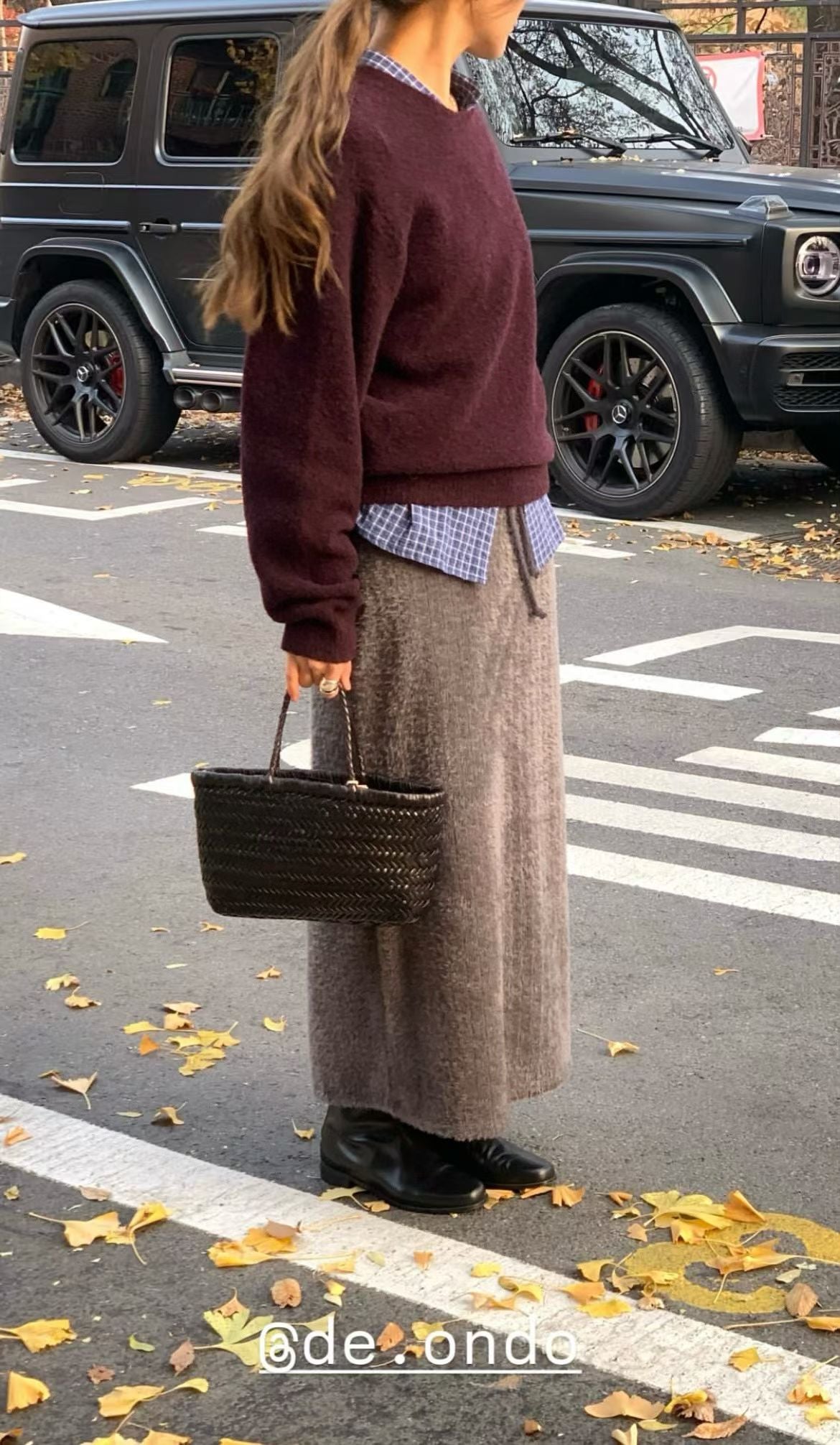 Warm eyelet skirt-2col